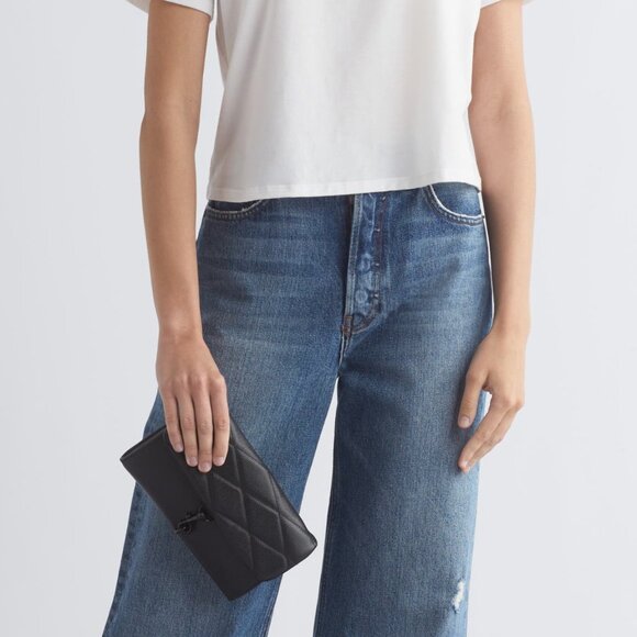 Rebecca Minkoff Edie Black Leather Wallet on a Chain Crossbody Bag - Picture 5 of 16